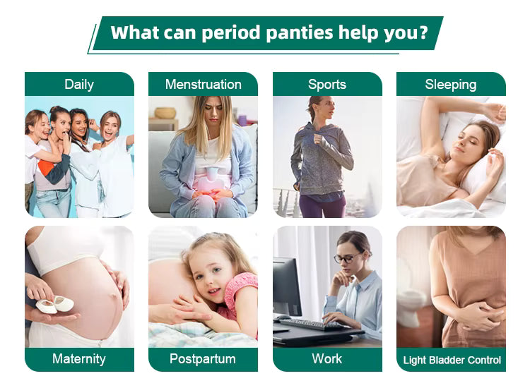 Culotte Menstruelle Shanhao 4 Couches – Flux Moyen (Hipster)